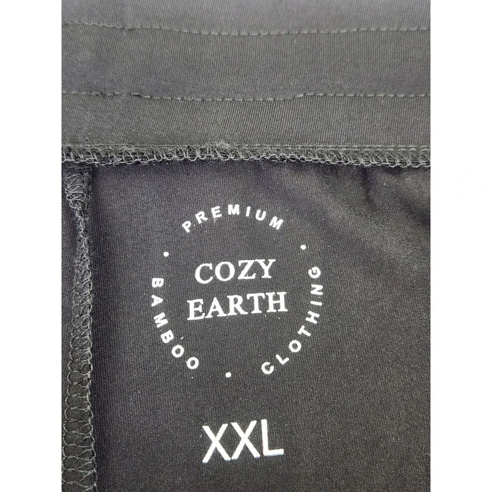 Cozy Earth Bamboo Lounge Shorts Mens XXL Black Drawstring Pockets Breathable